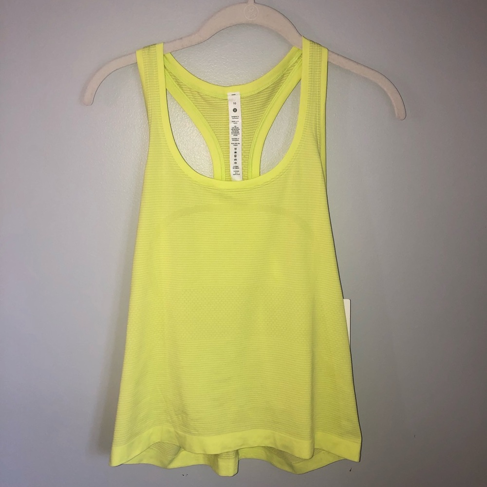 Swiftly Tech Racerback Tank 2.0 *race length* NWT size 10 electric lemon